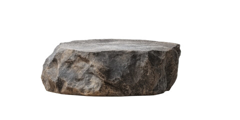 Stone rock podium for product display isolated on a transparent background