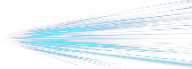 Canvas Print - Light motion effect for banners. Blue lines. Speed ​​effect on blue background. Light, speed and motion lines on white background .PNG	