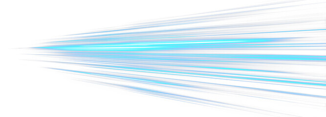 Canvas Print - Light motion effect for banners. Blue lines. Speed ​​effect on blue background. Light, speed and motion lines on white background	.PNG