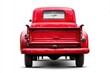 © Vlad - Back of Old Vintage Red Pickup Truck Isolated on White Background, Classic Retro Antique Style