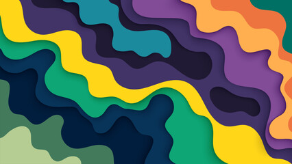Wall Mural - Abstract colorful background with fluid and wavy pattern design