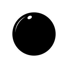 bowling ball icon black silhouette vector illustration on transparent background