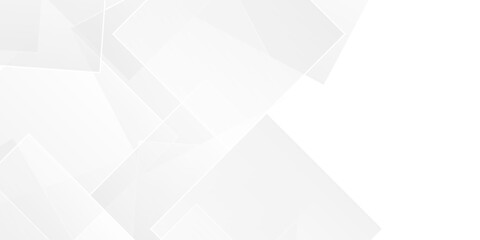 Wall Mural - Abstract tech gradient white, gray creative triangle geometric technology space rectangle randomly arranged white lines transparent background. luxury web overlap presentation design.	