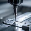 © Usman - Precision Cutting Tool in Action Over Industrial Metalwork Surface Under Workshop Lighting