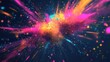 © sevector - Abstract colorful particles exploding creating vibrant space illustration