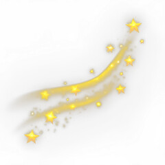 Wall Mural - Bright Yellow Shooting Stars Isolate On Transparent Background, cutout, png