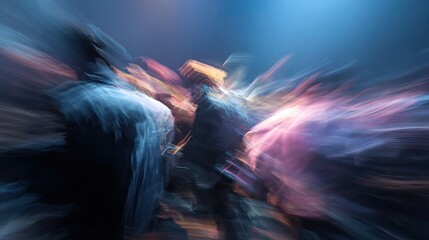 Canvas Print - Dynamic abstract light streaks creating motion blur