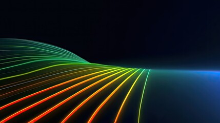 Canvas Print - Flowing rainbow lines creating abstract wave pattern