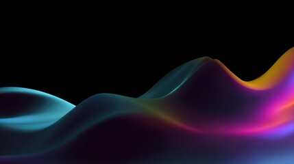 Canvas Print - Abstract flowing waves presenting vibrant light gradients