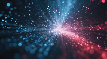 Wall Mural - Abstract particle explosion generating light trails on black background