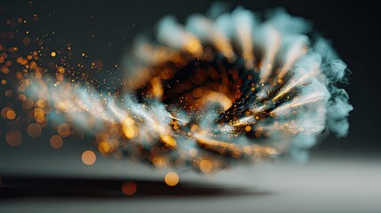 Wall Mural - Abstract vortex of glowing sparks and smoke
