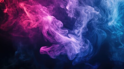 Wall Mural - Abstract smoke creating vibrant pink purple blue patterns