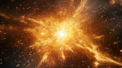 Wall Mural - Cosmic explosion creating energy and light expanding universe