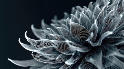Wall Mural - Abstract digital flower creating glowing intricate lines