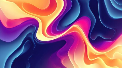 Canvas Print - Abstract flowing liquid waves creating colorful background