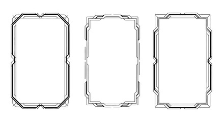 Futuristic Digital Frames and Borders - Vector Graphics for UI Design and Technology Concepts