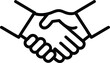© Hasan - Simple handshake icon with bold lines agreement deal