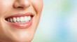 © ADPShapla - Close up of a woman s bright white smile with healthy teeth and lips