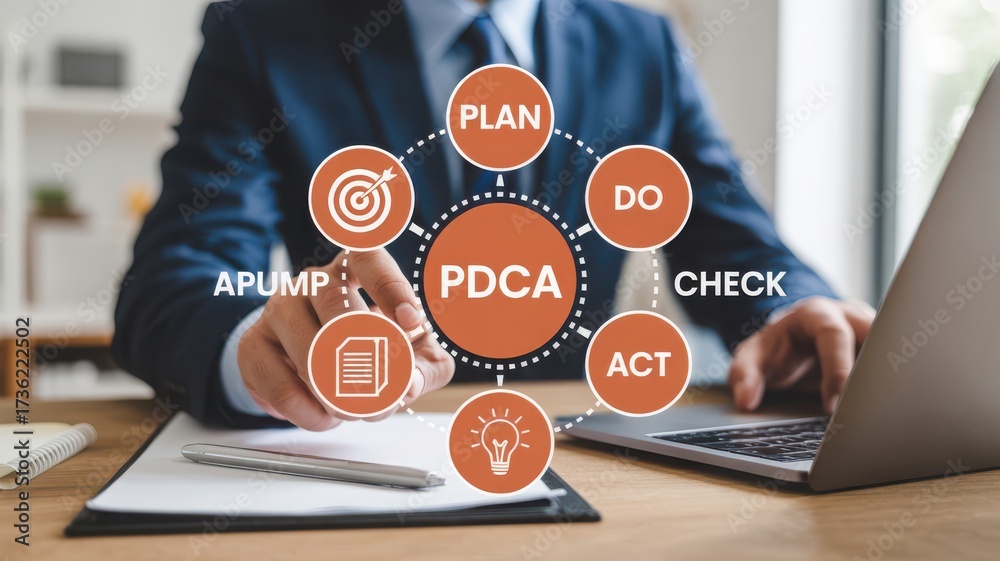 PDCA cycle diagram business process improvement concept plan do check ...