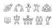 © Betto - Startup, Teamwork, Business Growth, Innovation, Leadership, Collaboration Line Icons Set
