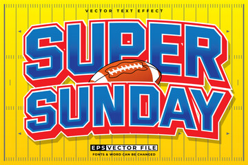 Wall Mural - American Football typography editable text effect 3d style. Super Sunday text effect sport vector template 