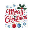 © vector element - Merry christmas festive typography design with ornaments and snowflakes
