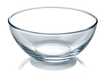 Clear glass small bowl with a white handle isolated on transparent background