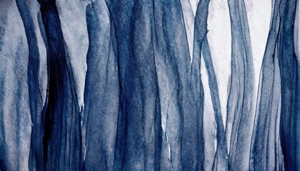 abstract blue mesh drapery folds in vertical flow with layered sheer fabric texture and soft indigo 