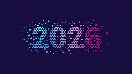 Wall Mural - Vibrant Dot Design 2026 Number with Colorful Background Splash