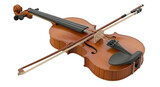 Violin and Bow on Black Background Keywords: violin, musical instrument, string instrument