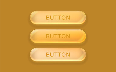 Wall Mural - Glass button, frame label, event web bar, buttons with color. Vector illustration