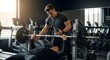 © Vektor Stokart - Man being spotted by trainer while bench pressing a barbell in a modern fitness center setting scene