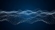 © IybAshraf - Abstract digital wave of glowing particles forming a futuristic network on a dark blue background