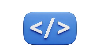 Coding html css javascript development software engineering programming language icon 3d render design on transparent background
