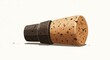 © ThanhLuan - 밝은 배경 위에 놓인 코르크 마개, 단순한 구도와 부드러운 그림자 강조