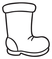 Wall Mural - Line art of simple boot icon in black outline style – retro hand drawn illustration