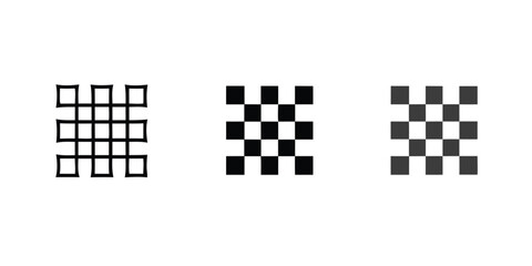 Transparency icon of 3 types: color, black and white, outline. Isolated vector sign symbol.

