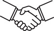 © NovaStock - Simple outline drawing of two hands shaking in agreement and partnership
