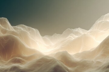 Wall Mural - Abstract landscape illustration featuring soft, flowing hills with a warm, ethereal glow, creating a serene and tranquil atmosphere for artistic and design purposes