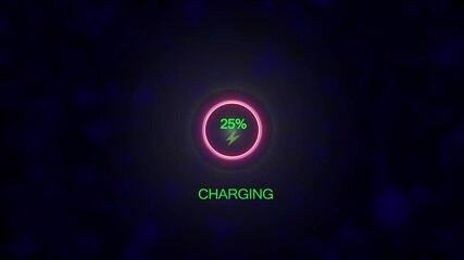 Loading screen at 20%, screen cell phone display while charging battery 87%
