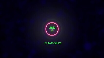 Loading screen at 52%, screen cell phone display while charging battery 52%