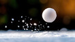 © syhin_stas - snowball flying forward straight toward front camera winter action dynamic movement frozen moment playful outdoor scene cold season fun festive holiday atmosphere