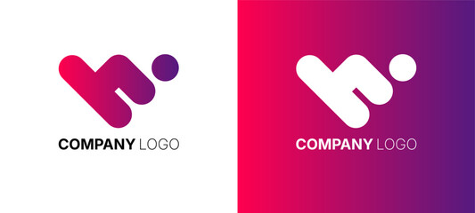 Wall Mural - Creative idea logo template. logo idea vector design. letter w, letter h logotype design for your company