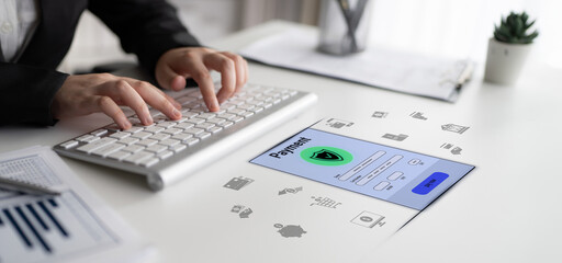 Wall Mural - Secure online payments ensure smooth e-commerce with safe transactions, digital payment systems, and financial data protection. Latch