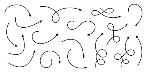 Wall Mural - Doodle Arrows Pack: Curved  - Twisted Designs