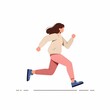 © Live heavenly - Woman running, simple and energetic flat design illustration.
