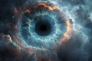 Wall Mural - Cosmic Eye Nebula showcases ethereal beauty of interstellar clouds and vibrant colors in a stunning celestial spectacle