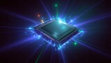 Procesor komputerowy z widocznymi rozbłyskami