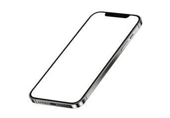Sleek black smartphone isolated on transparent background