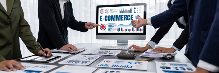 Wall Mural - E-commerce data software provide brisk dashboard for sale analysis to the online retail business